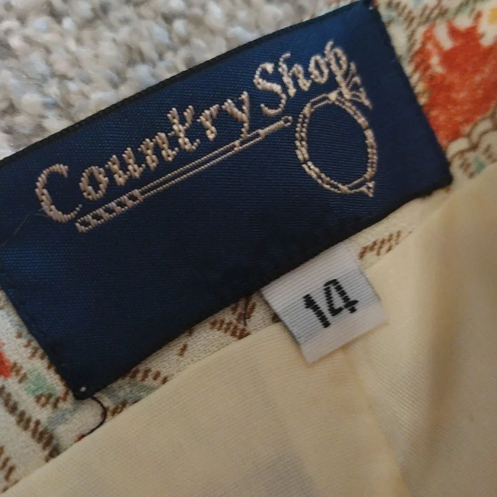 -Vintage Country Shop made in the USA earth tone true wrap lined midi skirt